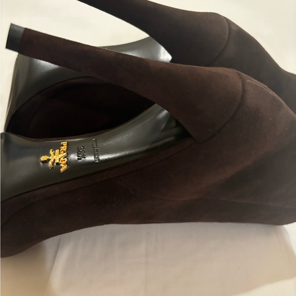 New Prada Chocolate Brown Suede Half Boot - Picture 13 of 13